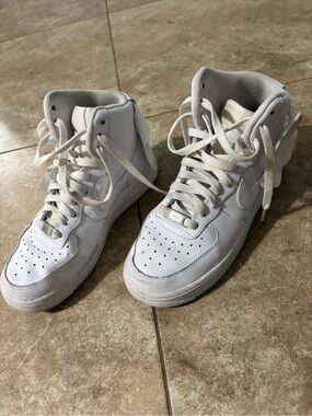 White Nike Air Force High-Top Sneakers